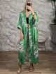 Satin Long Belt Kimono-1591/Green