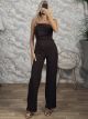 The-Strapless BigButtons Jumpsuit-50169/Chocolat