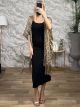 Animal Print Lurex Kimono-016/Light Gold