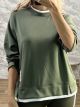 Double Viscose Sweatshirt-11307/Khaki