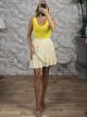 Floral Mini Skirt-20573/W&Yellow