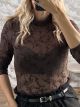 San-Velvet Textured Bodysuit-58821/Chocolat