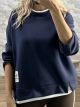 Double Viscose Sweatshirt-11307/Navy Blue