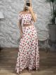 Fruits Crop Top & Maxi Skirt Set-3161/Strawberries