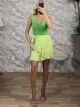 Floral Mini Skirt-20573/Lime