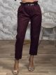 Lil-Paperbag Suede Pants-9724/Burgundy