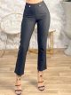 Elastic Gold Buttons Pants-2060
