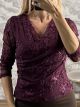 Lok-Floral Sequinned Top-2696/Purple
