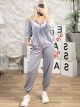 Zipper Velvet Wide Set/Grey