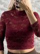 Ton-Lace Velvet Top-26688/Burgundy