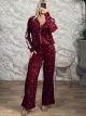 Zoz-Sequinned Striped Set-15925/Burgundy