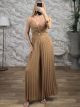 Half Pleaded Jumpsuit/Beige