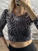 GLOW Animal CropTop/Grey Leopard