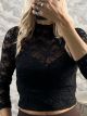 Ton-Lace Velvet Top-26688/Black