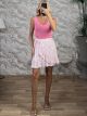 Floral Mini Skirt-20573/W&DarkPink