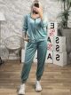 Zipper Velvet Wide Set/Mint