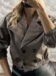 Lok-Leather Button Jacket-4678/Mocca