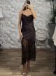 The-Satin Lace Dress-7508/Chocolat