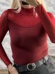 Ton-Half C-Through Top-6133/Burgundy