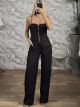 The-Strapless Top& Pants Suit-49559/Chocolat