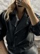 Lok-Leather Button Jacket-4678/Black
