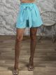 PaperBag Bow Shorts-9483/Aqua