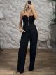 The-Strapless Top& Pants Suit-49559/Black