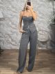 The-Strapless Top& Pants Suit-49559/Grey