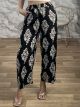 Wide Cotton Pants-3700/Black