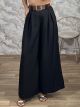 Dad-Wide Belt Pants-18668/Black