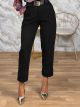 Zoz-Soft Highwaist Belt Pants-18795/Black
