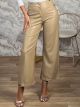 Ang-Leather Button Pants-1418-4/Beige
