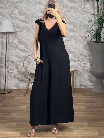 Ruffle Jumpsuit A/Black