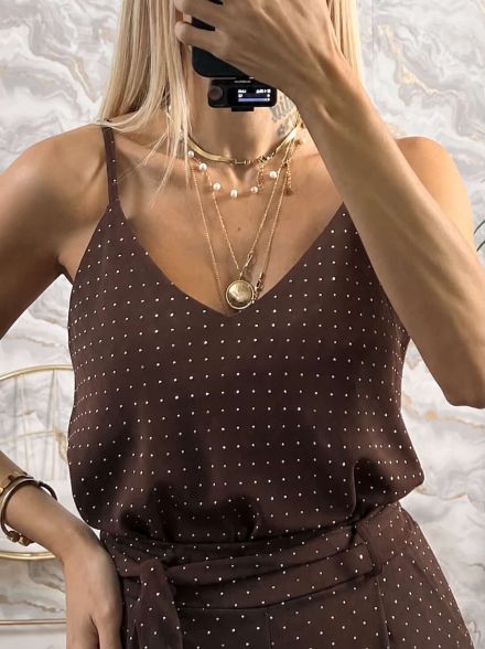 Lingerie Strass Top/Chocolat