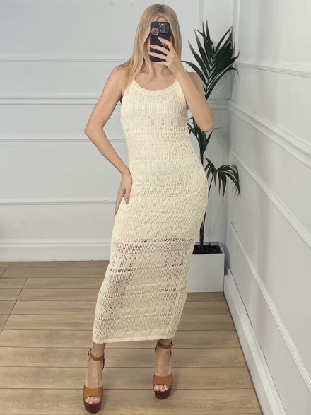 T-Knitted Maxi Dress-656/Beige