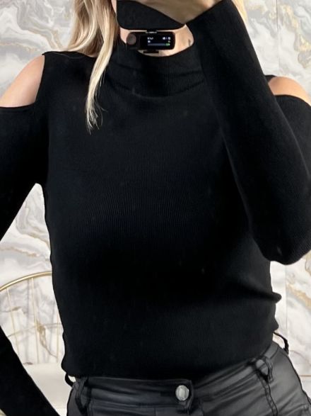 Knitted Top Shoulders/Black