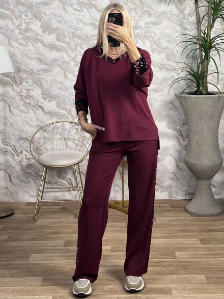 SuperSoft GLOW Sequins Set/Burgundy