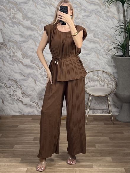Pleated Pads Set-Plus Size/Chocolat