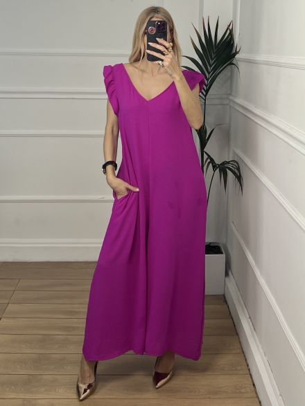 Ruffle Jumpsuit WP/Magenta