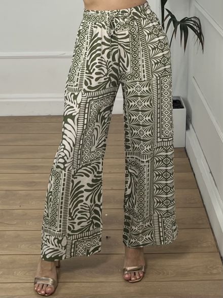 Viscose Boho Pants-55231/Khaki
