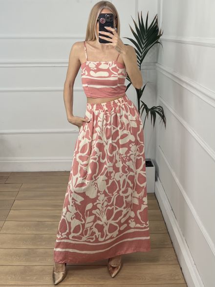 Cotton Skirt Set/Pink