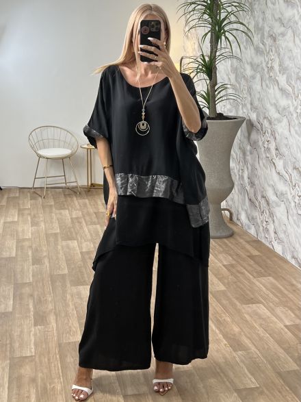 Plus Size Layered Set/Black