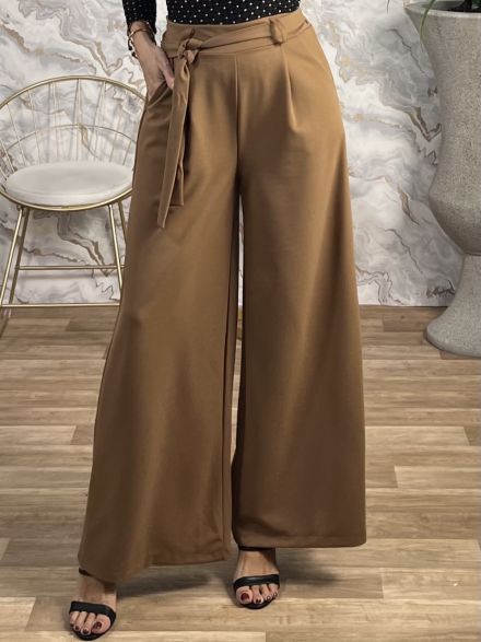 Crep Wide Pants-NEW/Camel