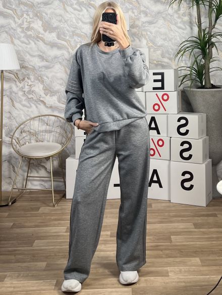 Oversized SS Details Set/D.Grey-Gold