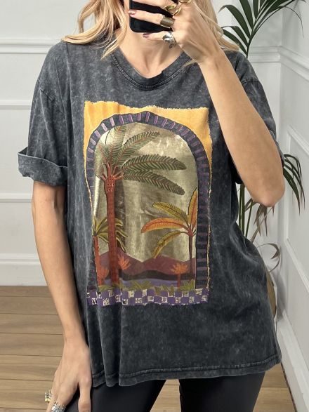 Stonewashed T-shirt/Palm Trees