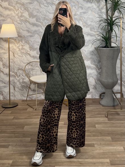 Quilted Teddy Coat 3928/Khaki