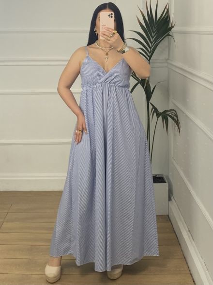 Maxi Stripped Dress/Blue