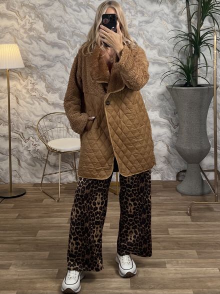 Quilted Teddy Coat 3928/Camel