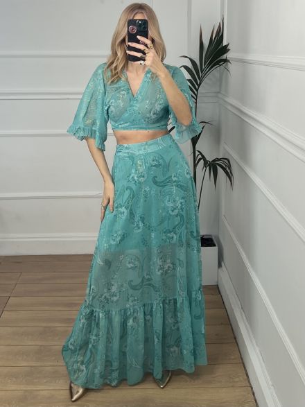Ruffle Skirt Set/Mint