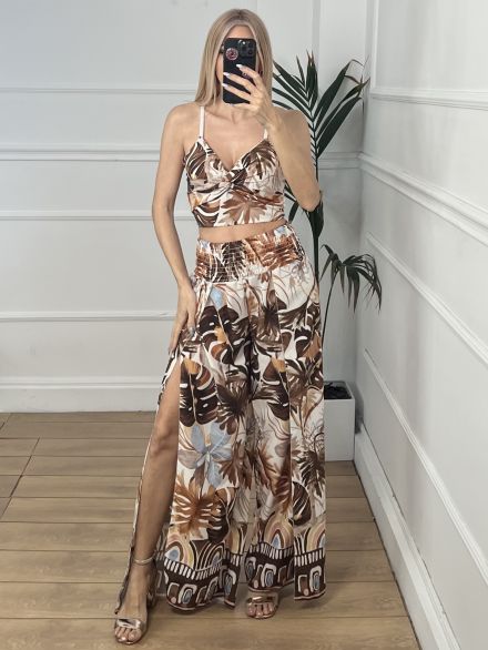 Openlegs Floral Set/Chocolat